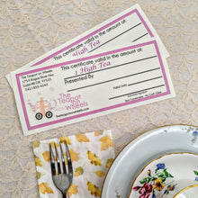 Load image into Gallery viewer, High Tea Gift Certificate